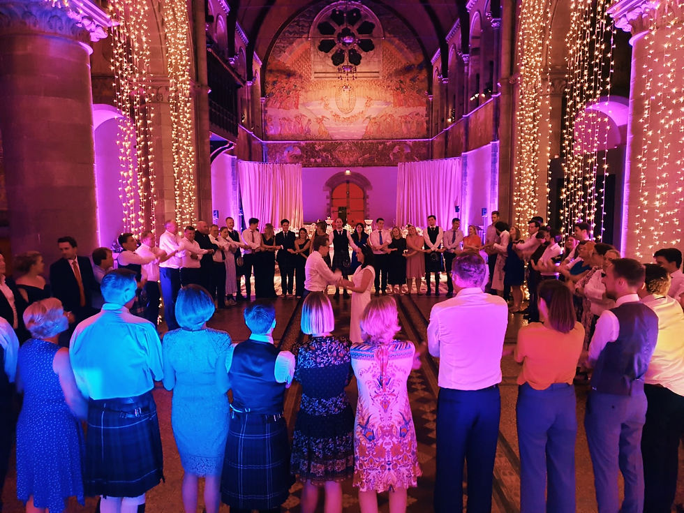 The end of Shona & Jens' wedding at Mansfield Traquair, Edinburgh