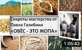 Овёс - это жопа!|Эмоциональный рецепт работы с овсом от Павла Галибина|Ярославские винокурни