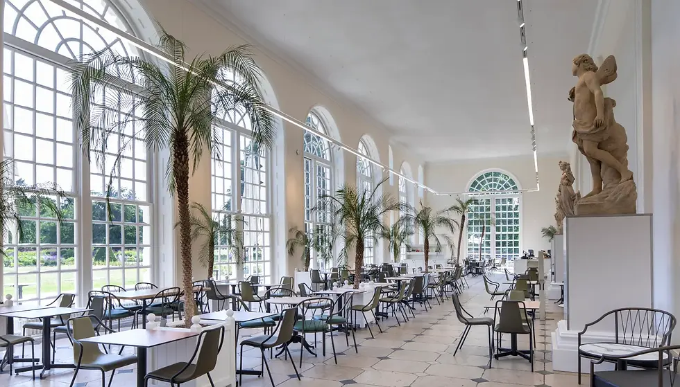 The Kew Gardens Orangery floods with light through its tall windows