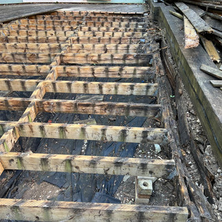 Rotten decking foundation