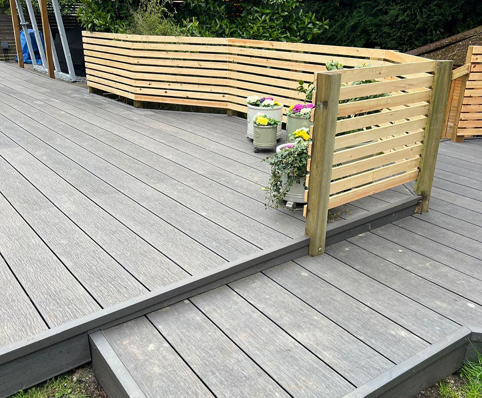 Composite decking installed.