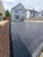 block style pattern imprinted concrete driveway