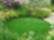 circular lawn with wildflower edges