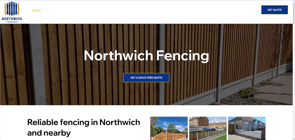 Northwich Fencing homepage above the fold