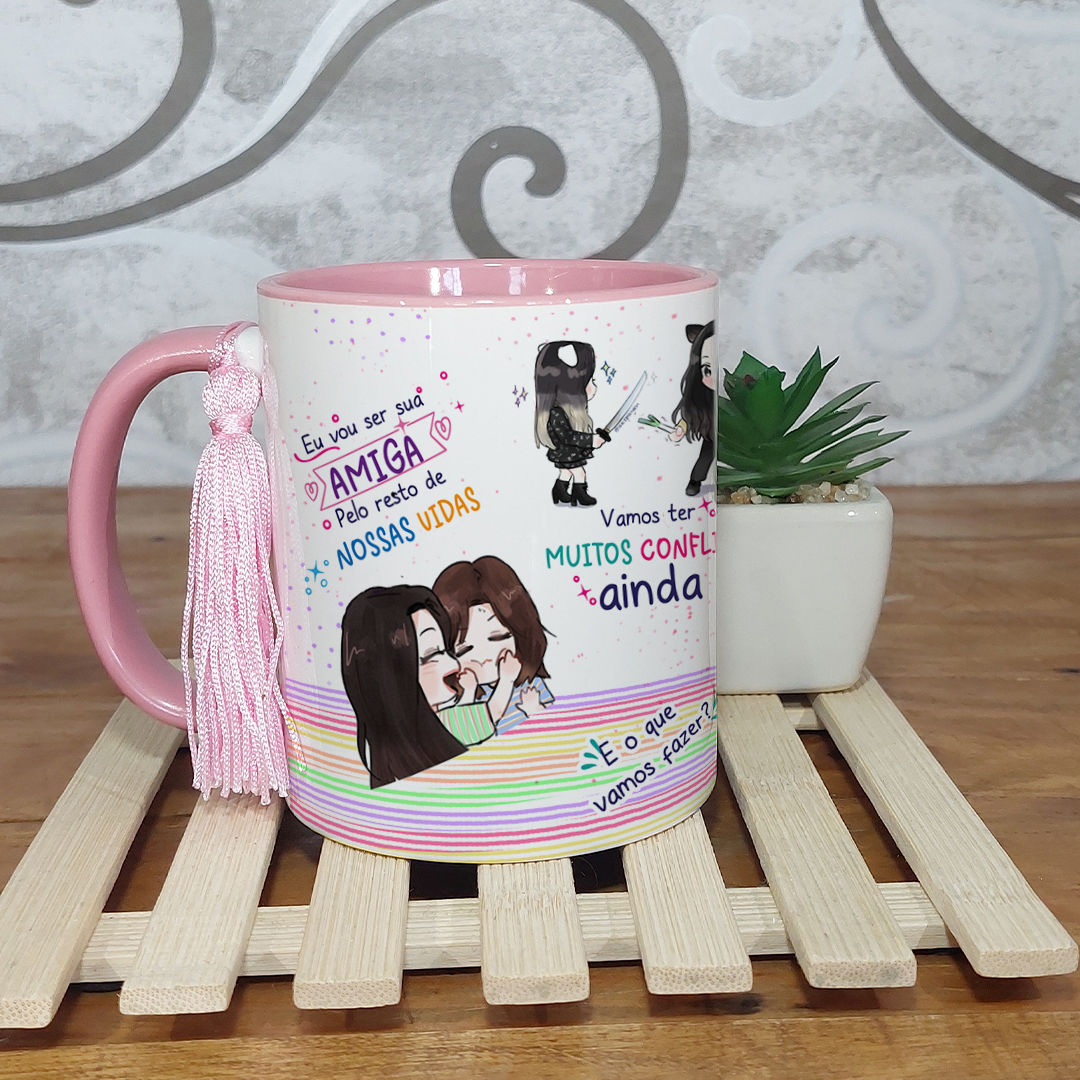 Arte Avulsa digital para caneca amigas para sempre
