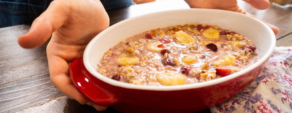 Mingau Assado de Banana com Frutas Vermelhas