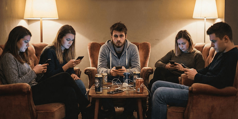 A two-part image showing a man preparing a steak on a grill. The left side shows him pouring BBQ sauce from a bottle labeled