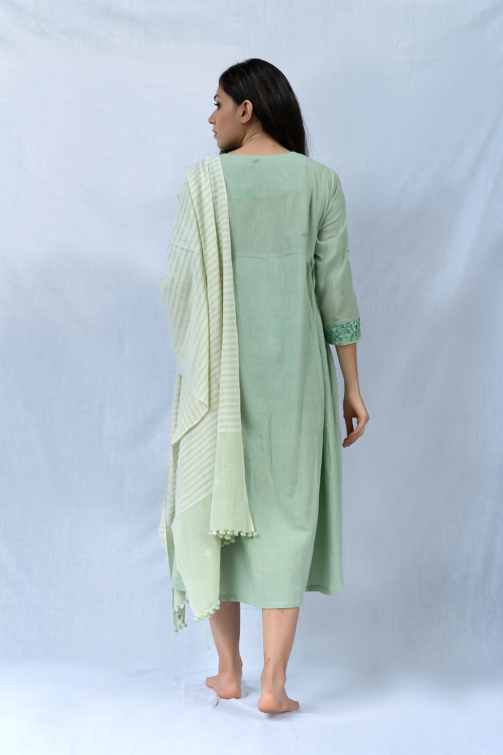 Thumbnail: Organic  Cotton Dress with  Scarf
