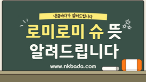 로미로미 슈 뜻 이런 뜻입니다!