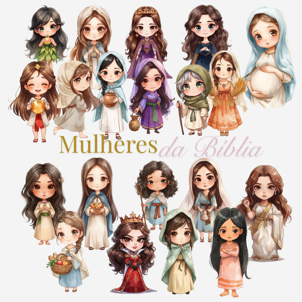 Coleção “Mulheres da Bíblia” — Adesivos Digitais PNG & Transparentes