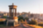 A view over Edinburgh city in Scotland at sunrise