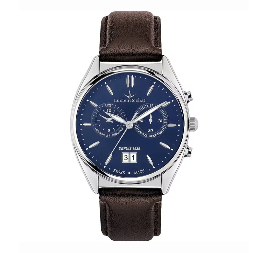 Lucien Rochat Lunel R0471610004 Uomo Cronografo Blu Pelle Marrone
