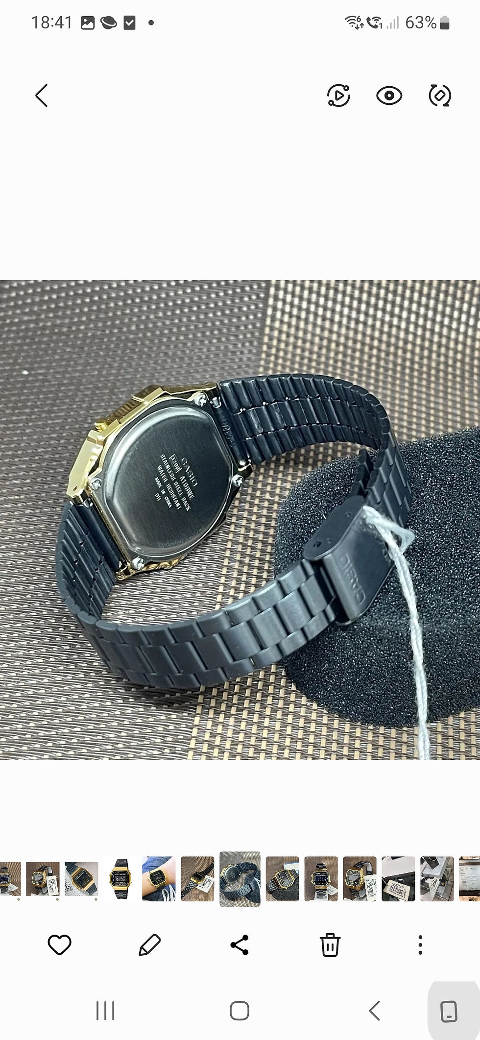 Miniatura: Casio - Orologio Unisex Iconic Vintage Nero Oro A168WEGB-1BDF

