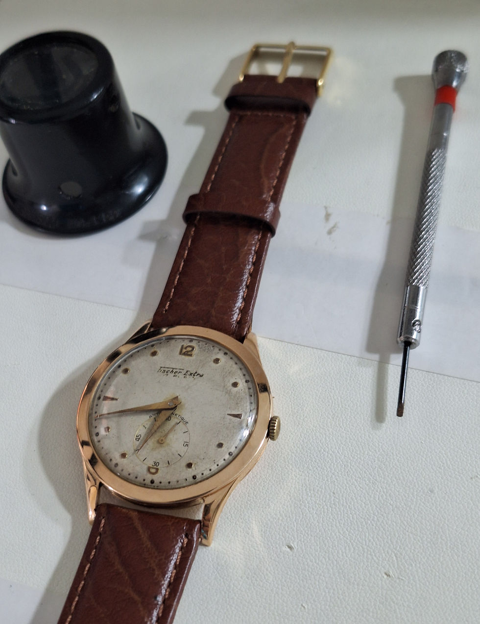 Miniatura: Fischer Extra Vintage Oro Rosa
Carica Manuale 36mm Piccoli
Secondi