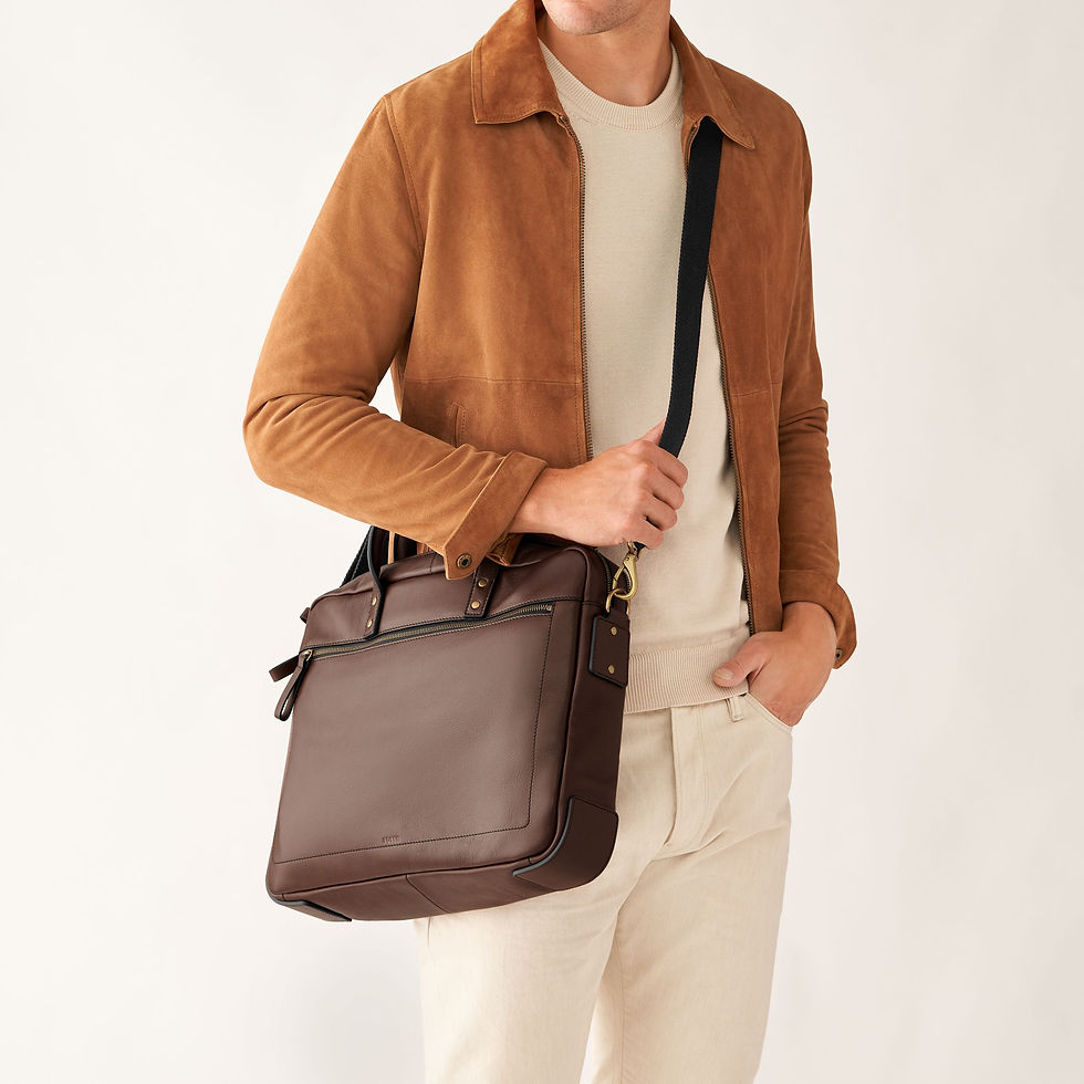 Miniatura: Borsa Uomo FOSSIL HASKELL MBG9342206 Pelle Marrone