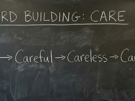 Child learning spelling and vocabulary through word meaning and word families