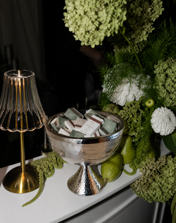 Glass & Silver Pedestal Bowl