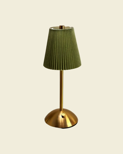 Green Pleated Table Lamp
