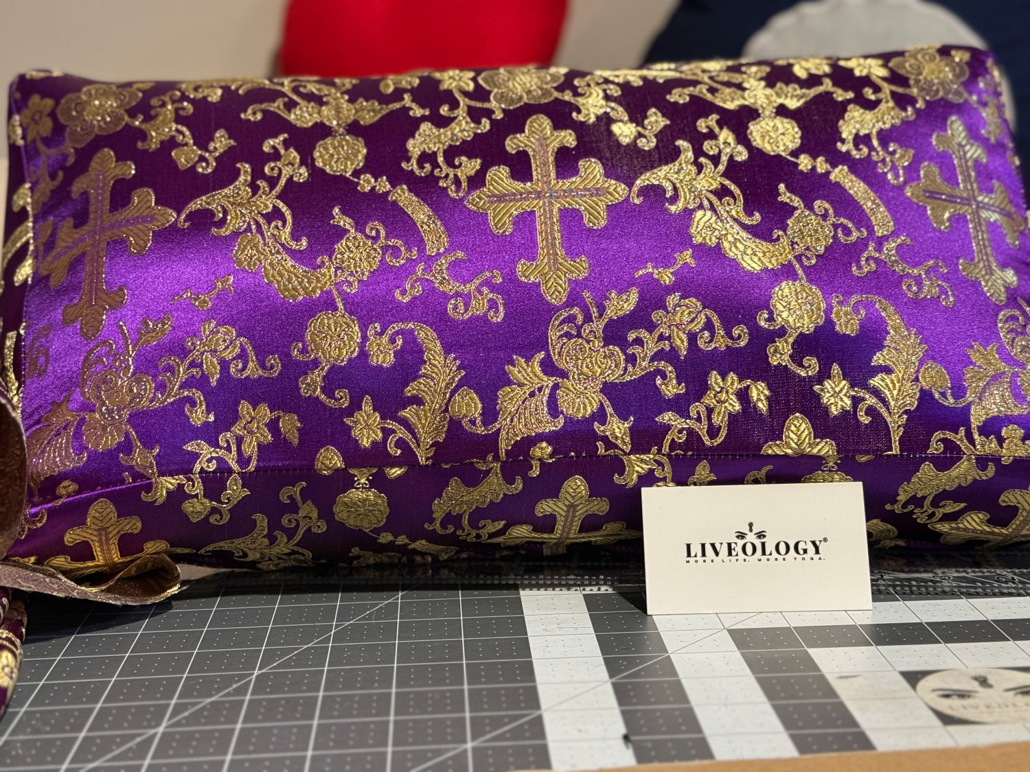 Gold Cross Kneeling Prayer Cushion