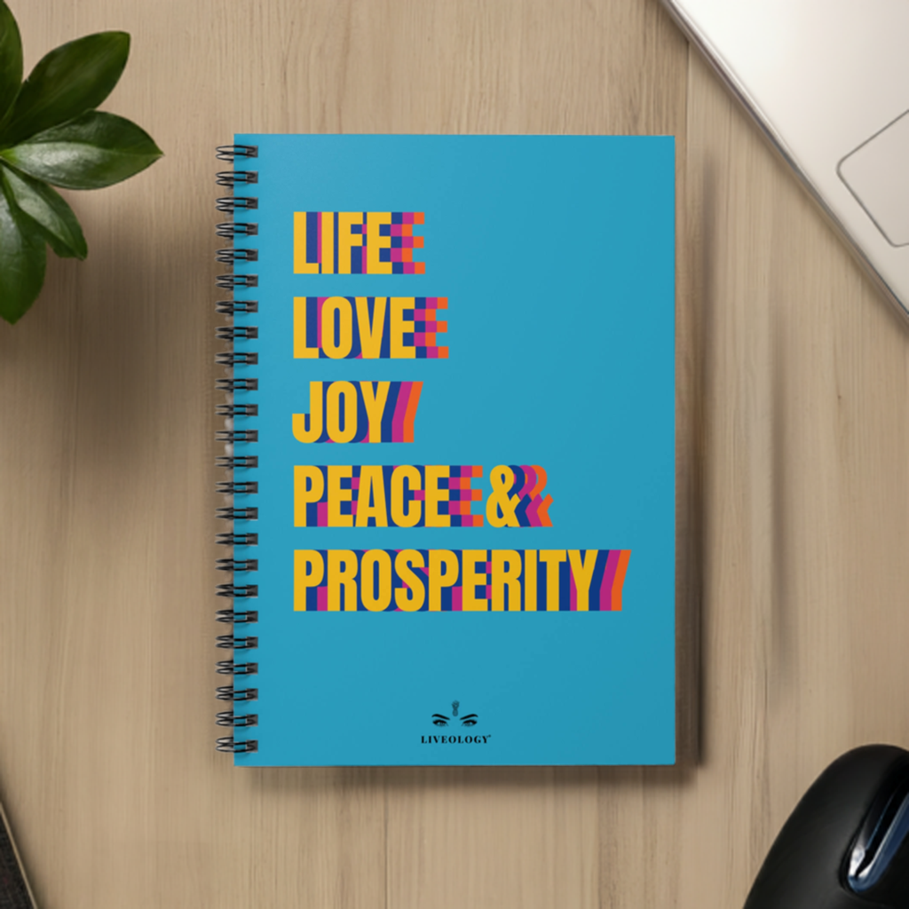 Life, Love, Joy, Peace & Prosperity Lined Spiral Notebook 6x8"