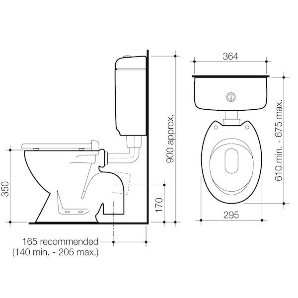 Thumbnail: Caroma Junior 200 Connector (S Trap) Suite