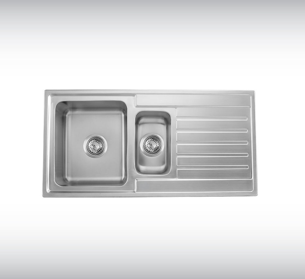 Picassi Riccardo 1&1/2 Double Bowl Sink With Drainer 1120x500mm