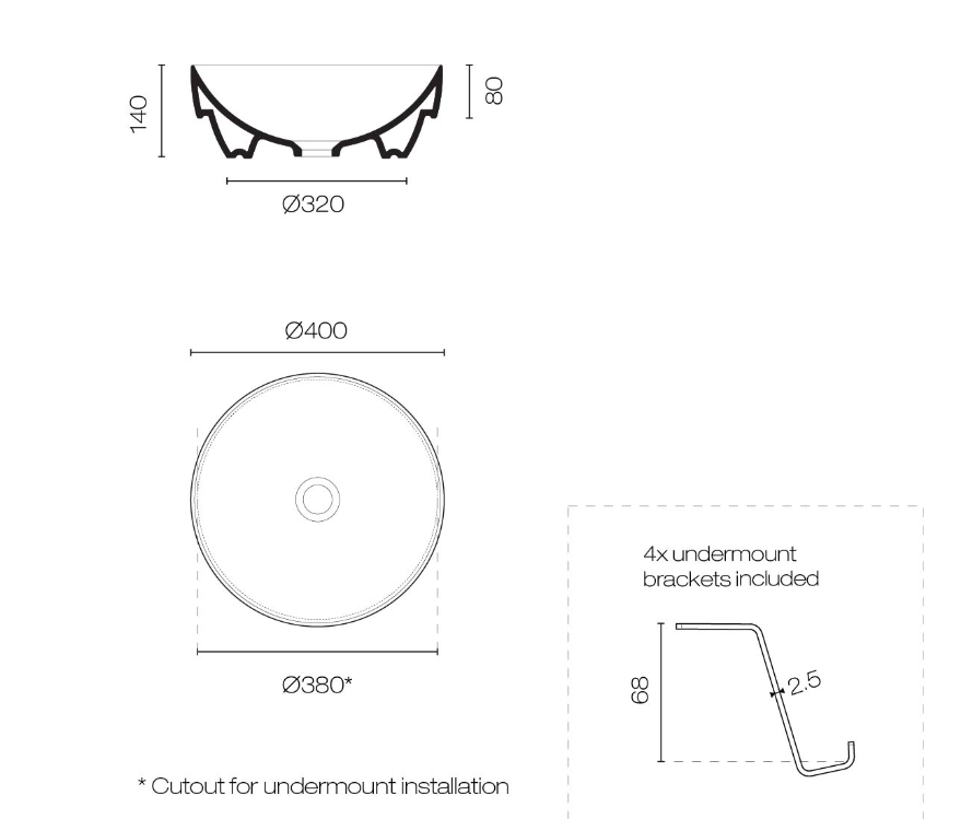 Thumbnail: GSI Pura 40 Round Undermount Basin