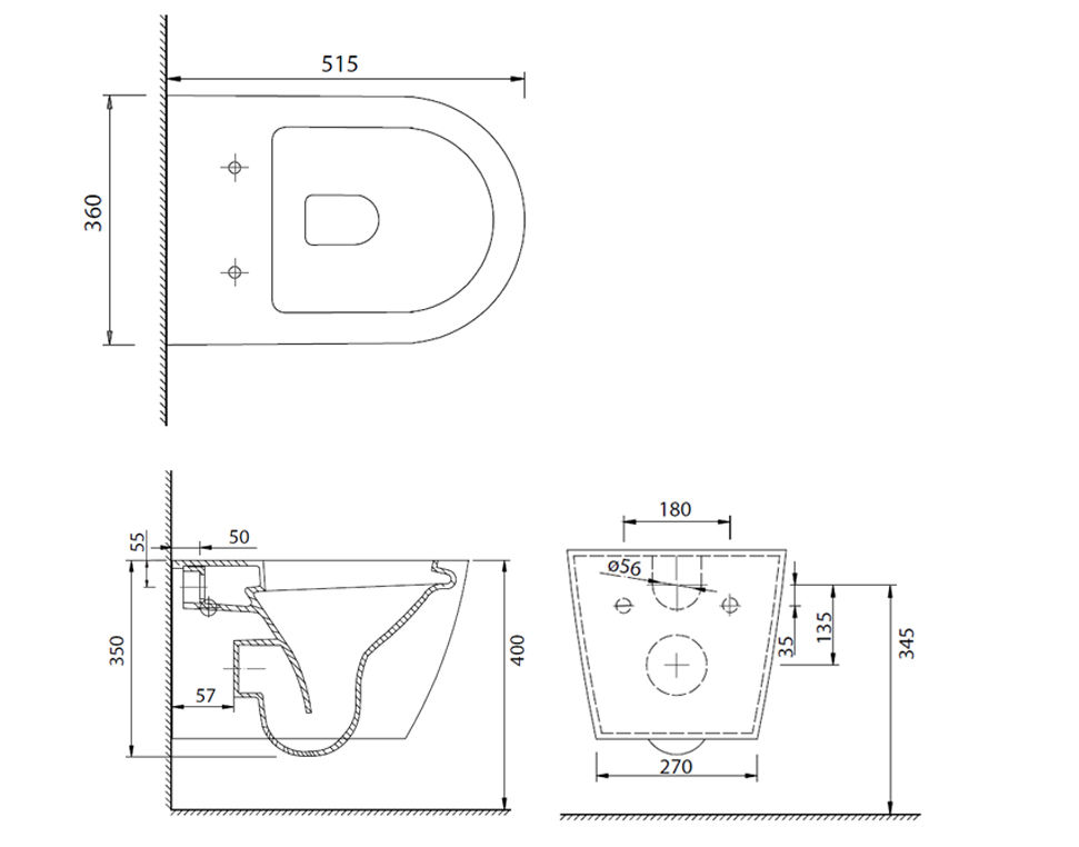 Thumbnail: Parisi Ellisse Wall Hung Toilet Pan C/W Soft Close Seat