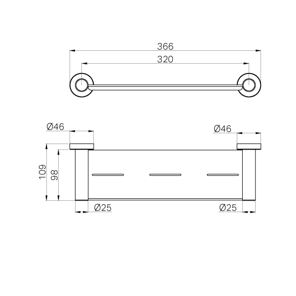 Thumbnail: Nero Dolce II Metal Shower Shelf