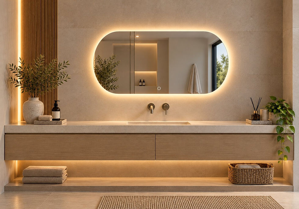 Rivo Frameless Capsule LED Backlit Mirror 1100x700