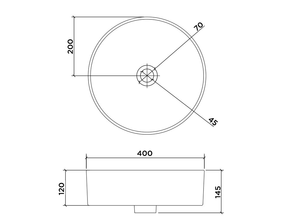 Thumbnail: Elementi Uno Vessel Basin White 400x400x145mm