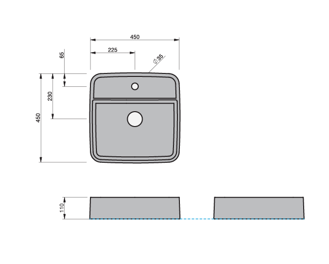 Thumbnail: St.Michel SmartB 7412 Basin 450x450mm