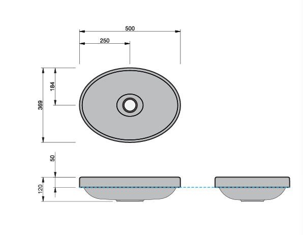 Thumbnail: St.Michel Dignity Inset Basin 500x369mm