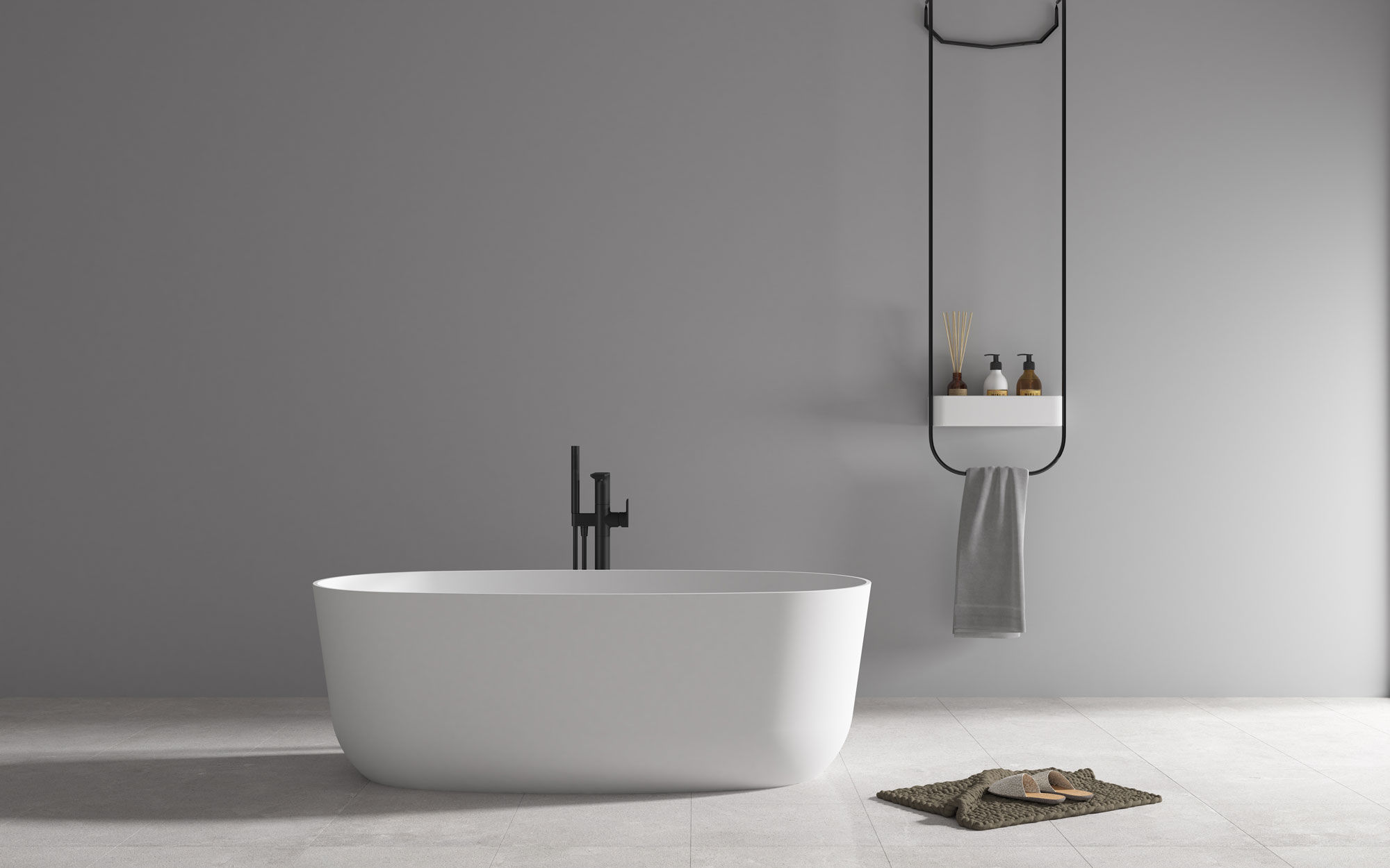 Composite Stone Freestanding Bath 1600mm White