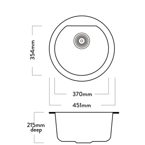 Thumbnail: Mercer Round Single Bowl 451x451x215mm