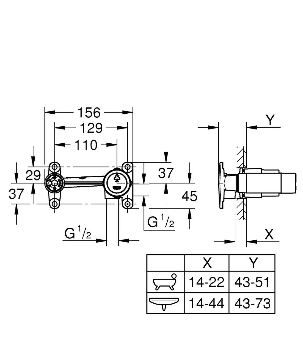 Thumbnail: Grohe Eurosmart New Wall Mounted Basin Mixer 211mm Chrome