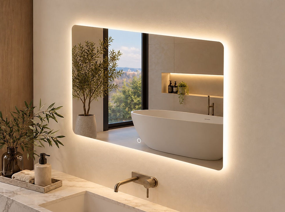 Thumbnail: Rivo Frameless Rectangular LED Backlit Mirror 900x750