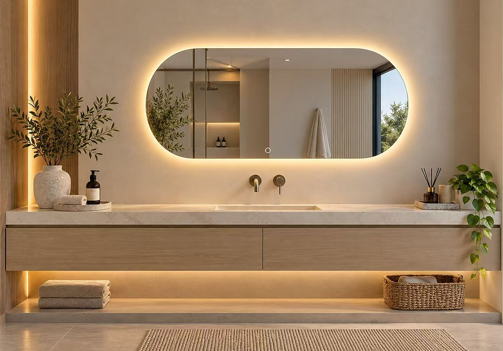 Rivo Frameless Capsule LED Backlit Mirror 1400x700