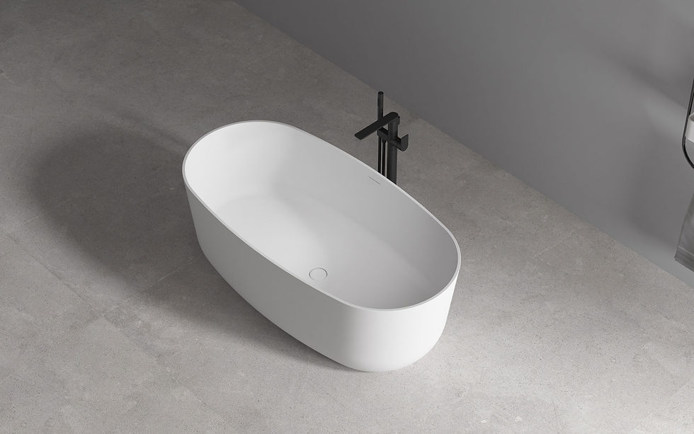 Thumbnail: Composite Stone Freestanding Bath 1600mm White
