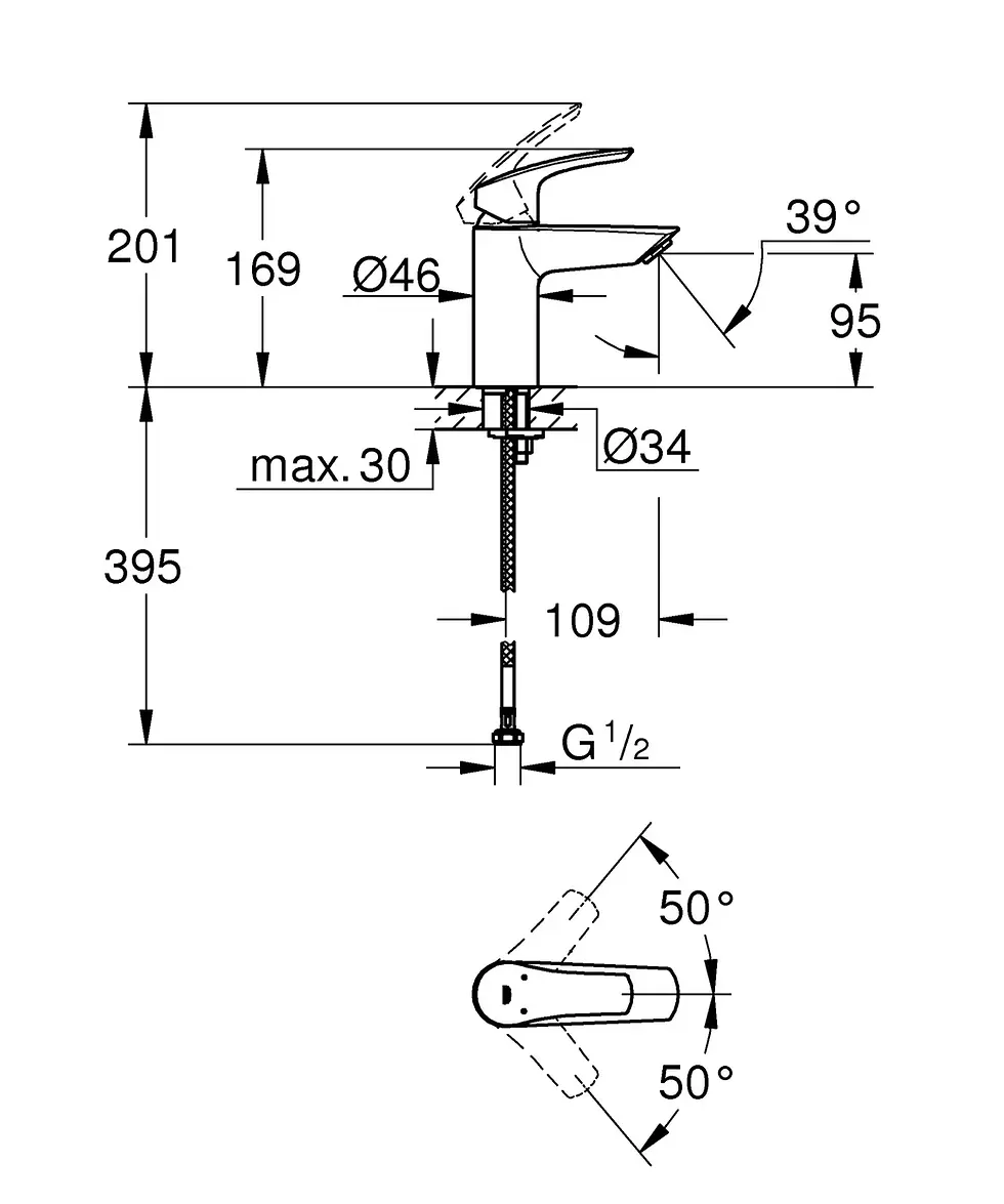Thumbnail: Grohe Eurosmart New Basin Mixer Small Chrome