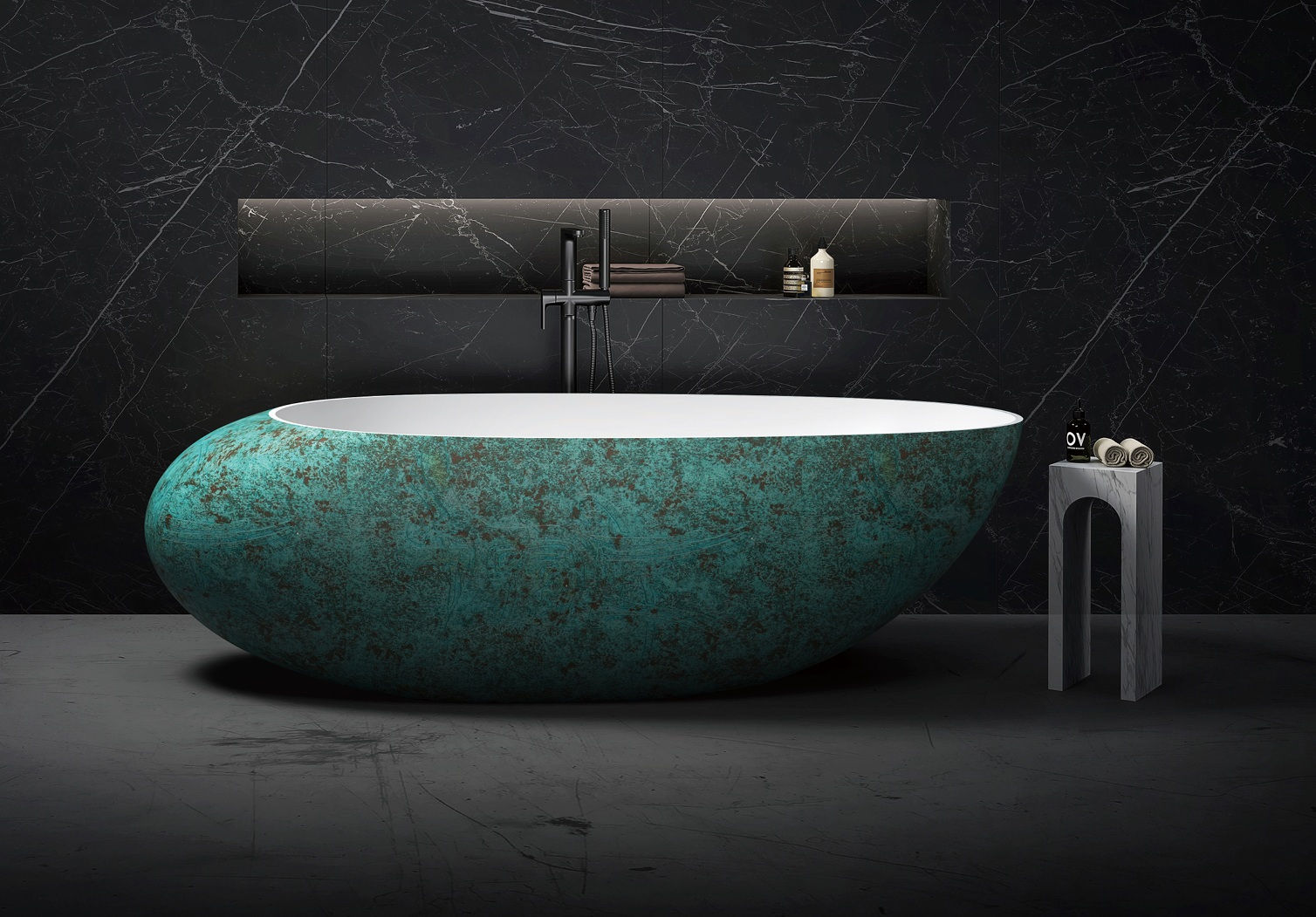 Calma X Freestanding Composite Stone Bathtub