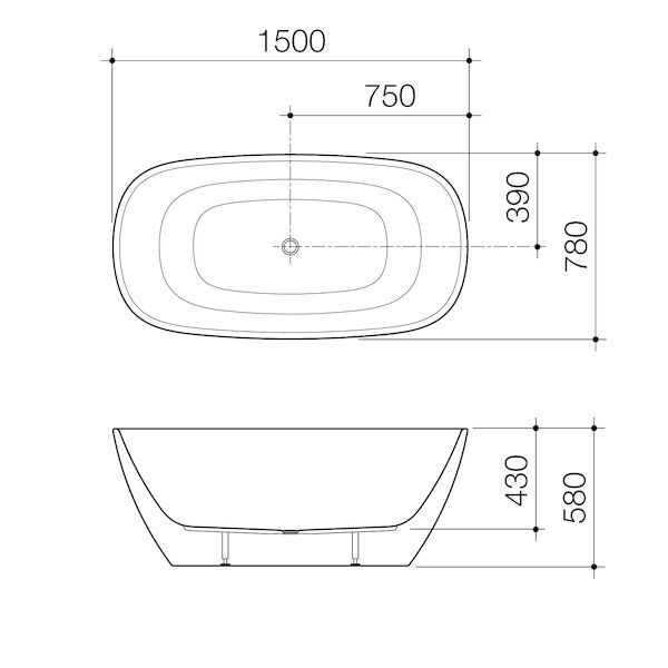 Thumbnail: Caroma Contura® II Freestanding Bath 1500/1700