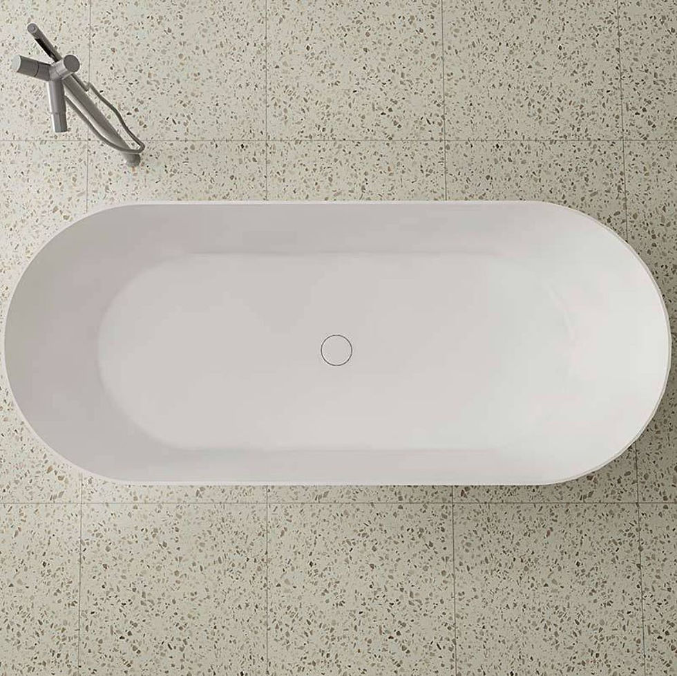Thumbnail: Composite Stone Freestanding Bath 1650mm White