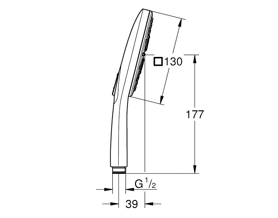 Thumbnail: Grohe Smartactive 3FCT Hand Piece Square Chrome