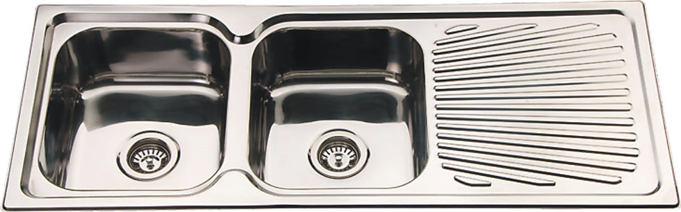 JHYA359CF-3 Double Bowl With Drainer Kitchen Sink 1180x480mm