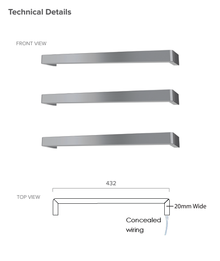 Thumbnail: Newtech Vera Rounded Heated Towel Bar