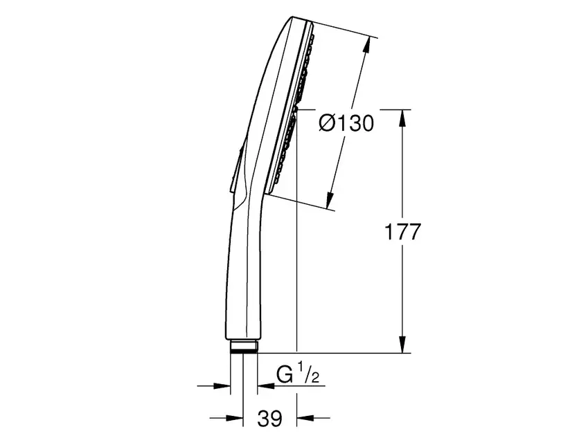 Thumbnail: Grohe Rainshower Smartactive 130 Handpiece Round Chrome
