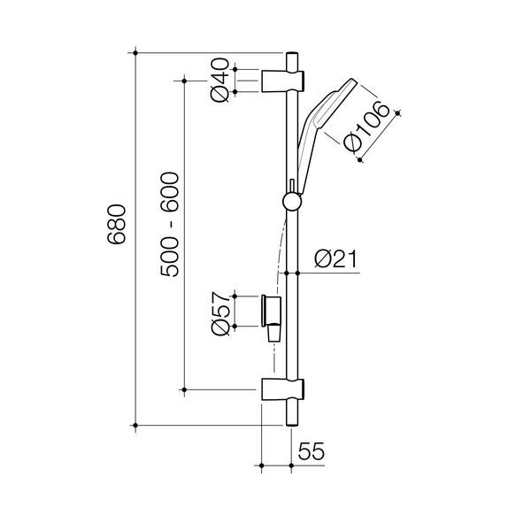 Thumbnail: Caroma Single Function Rail Shower