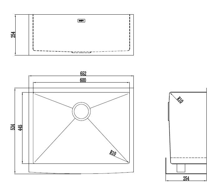 Thumbnail: Ikon Argon Butler Sink IK3010 -652x534mm
