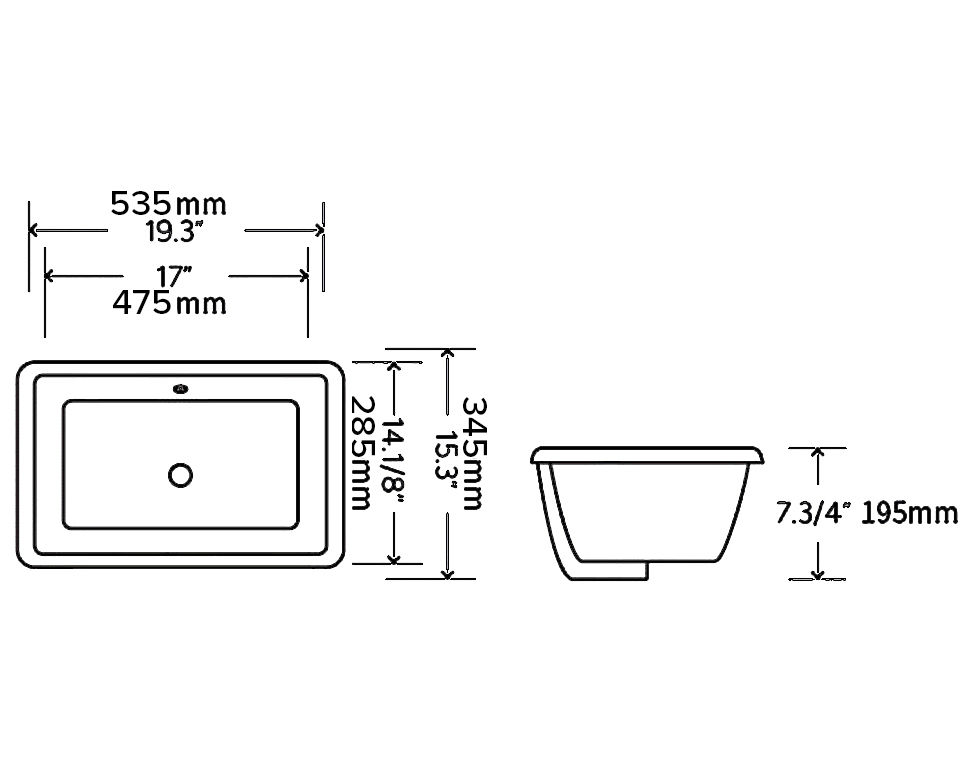 Thumbnail: Elementi Lavabo Undermount Basin White